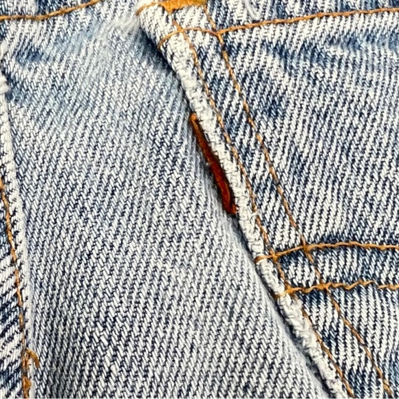 Levis Vintage Kids 550 Orange Tab Distressed Light Denim Relaxed Fit Jeans 10 - Picture 5 of 7